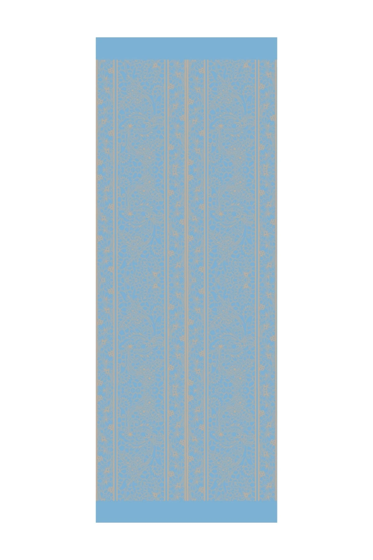 Lavin-Pattern Reversible Shawl - Mink-Turquoise