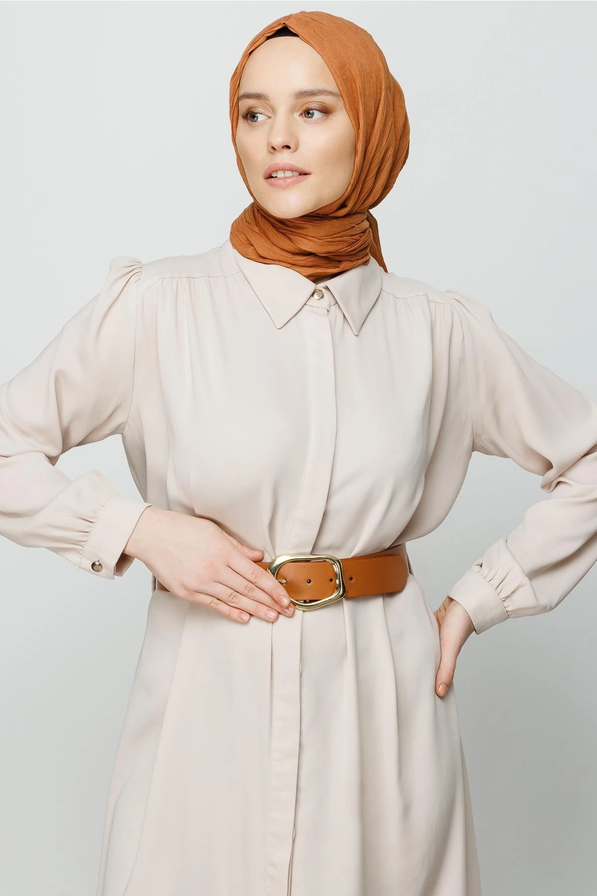 Pleated Bamboo Shawl - Peach