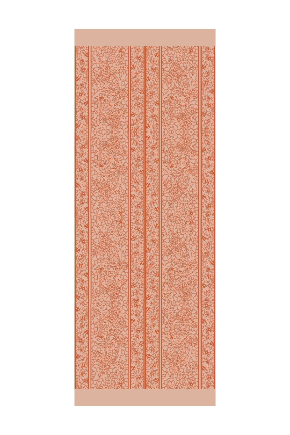 Toptan Lavin Desen Çift Taraflı Şal - Tarçın-Bej