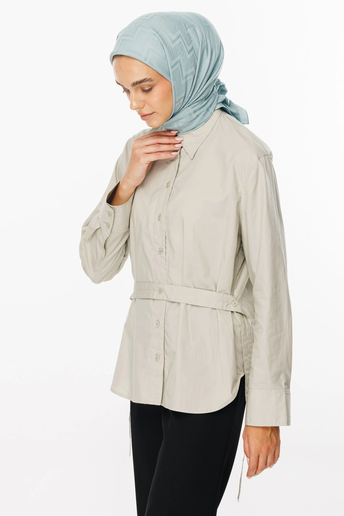 Viora Pattern Silky Jacquard Scarf - Cagla