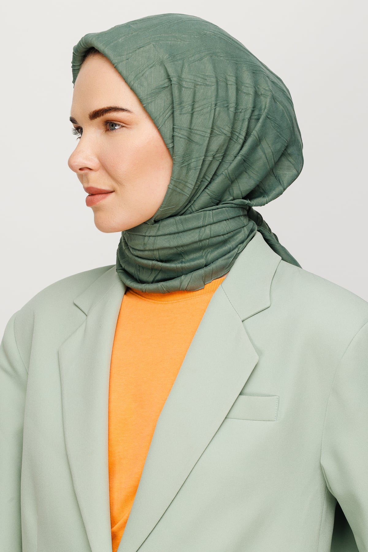 Pleated Bamboo Scarf - Mold Green