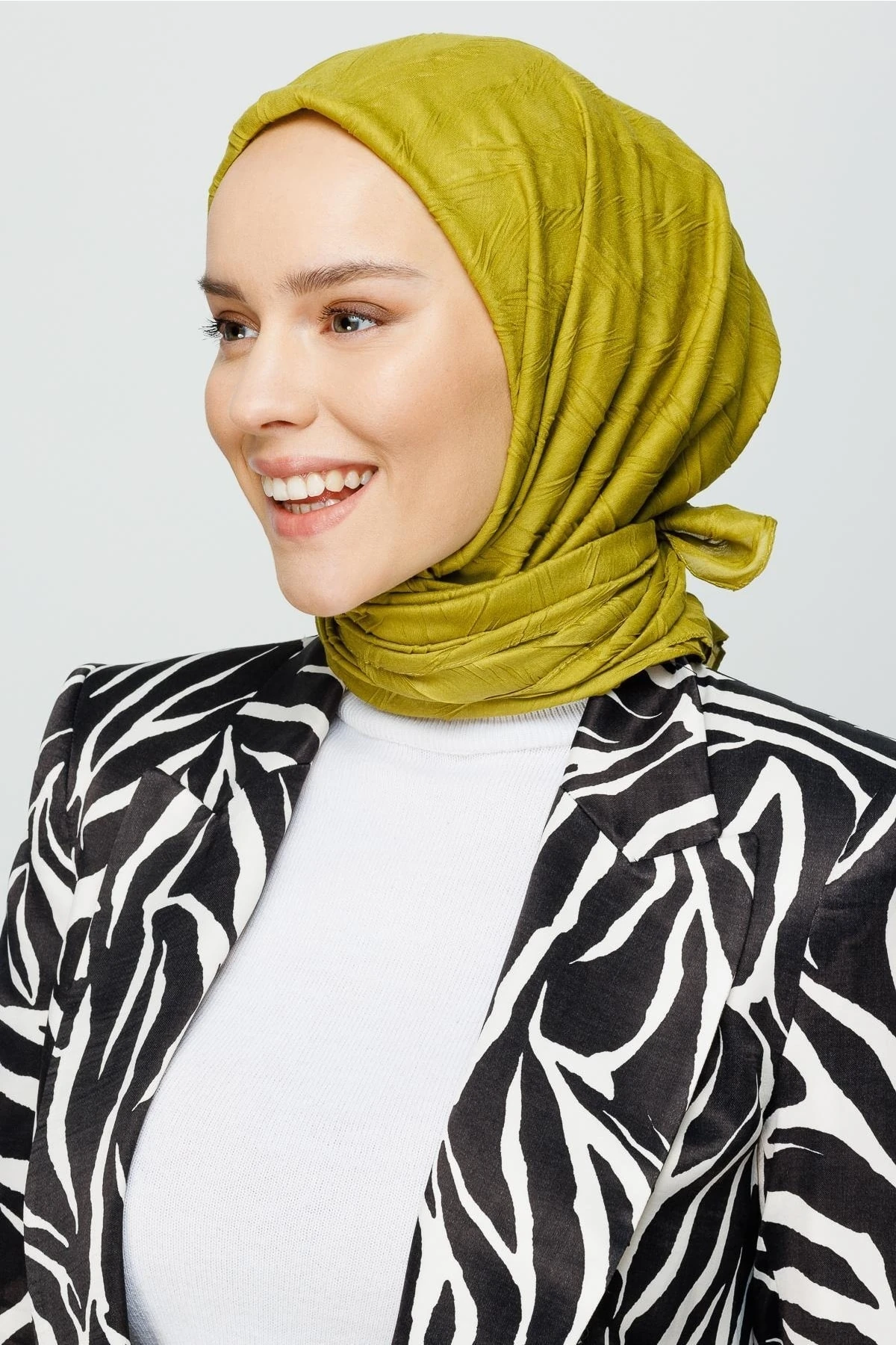 Toptan Piliseli Bambu Eşarp - Zeytin Yeşili