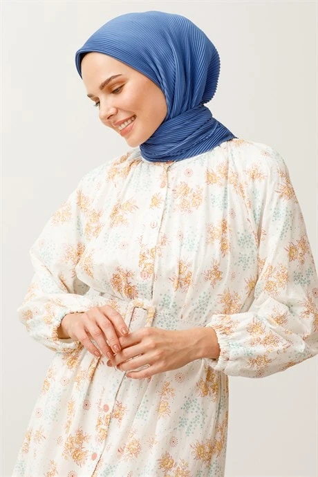 Pleated Scarf - Indigo