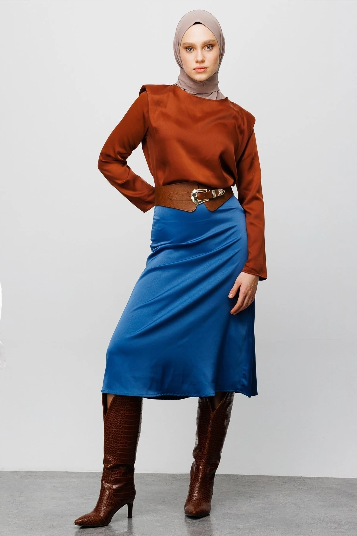 Toptan Hazır Şal - Koyu Bej