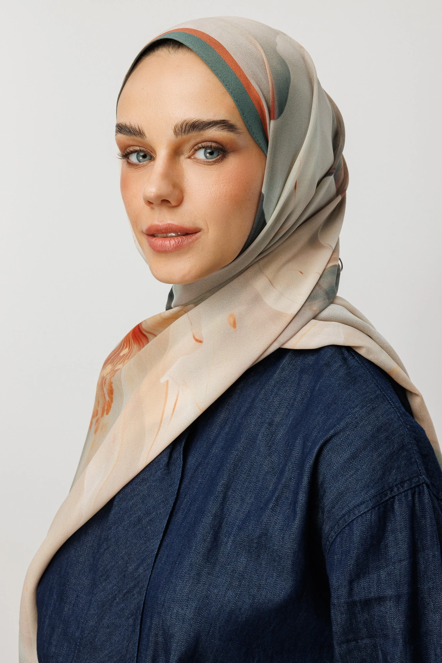 Toptan Pure Desen Hebei İpek Şal - Soft Yeşil