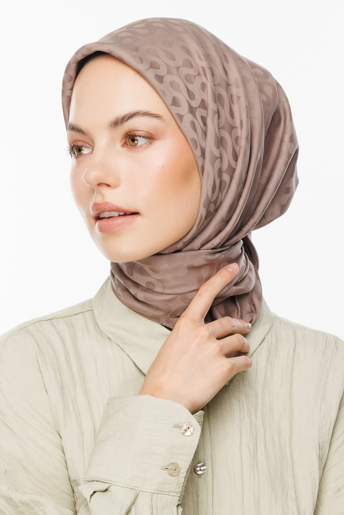 Moon Pattern Silky Jacquard Scarf - Canyon