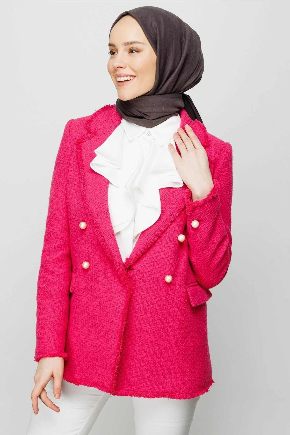 Cotton Crinkle Shawl - Fume