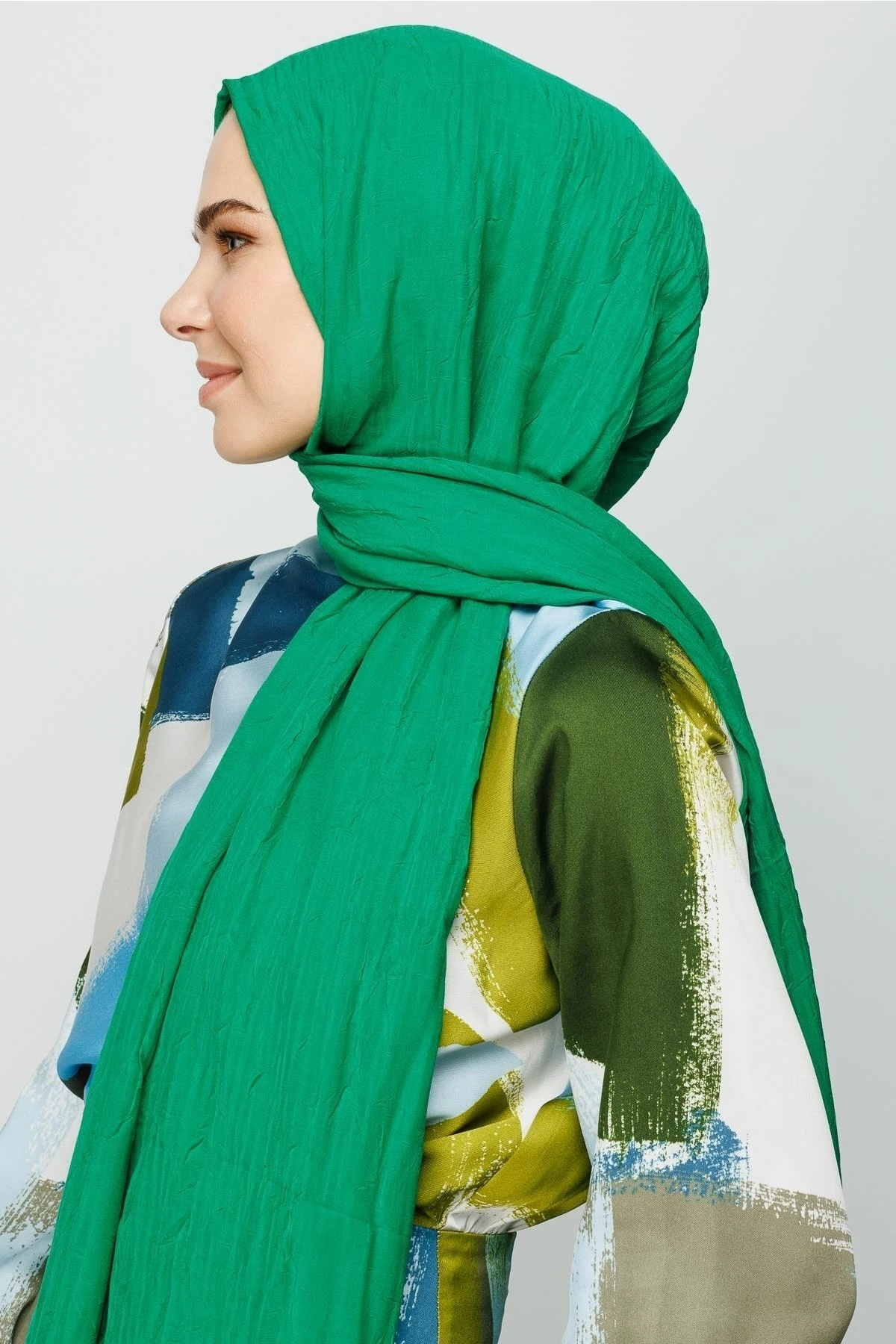 Toptan Bambu Şal - Benetton Yeşili