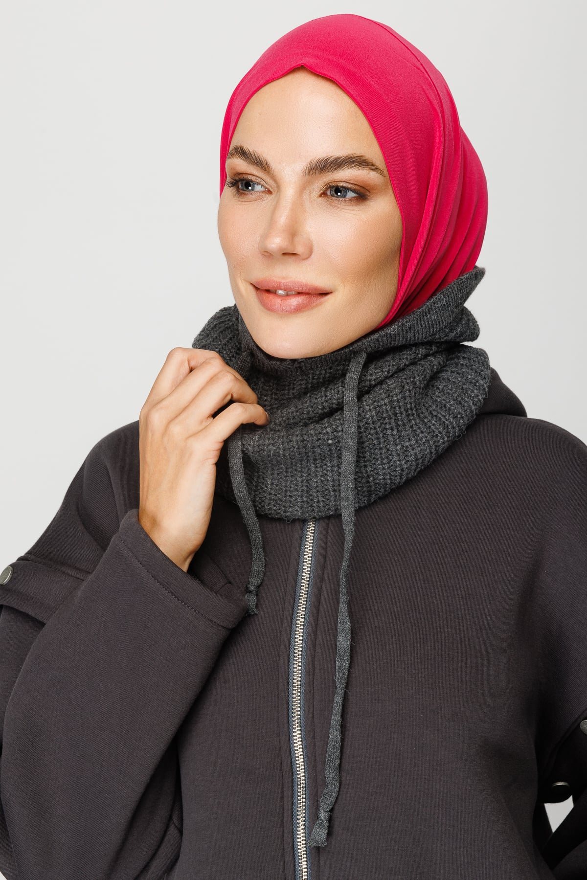 Toptan Balaclava Triko Başlık - Füme