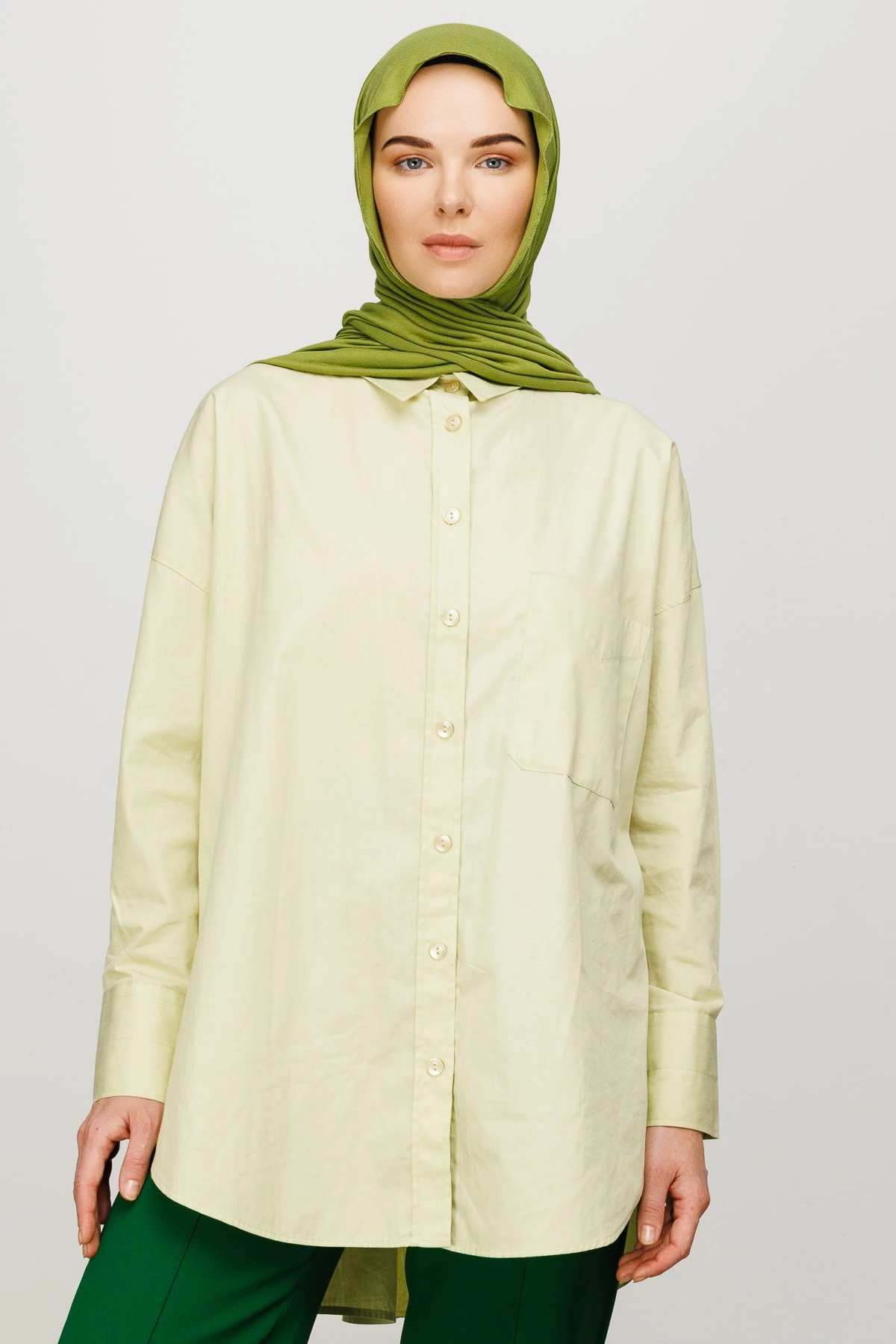 Toptan Penye Şal - Oliv Yeşili