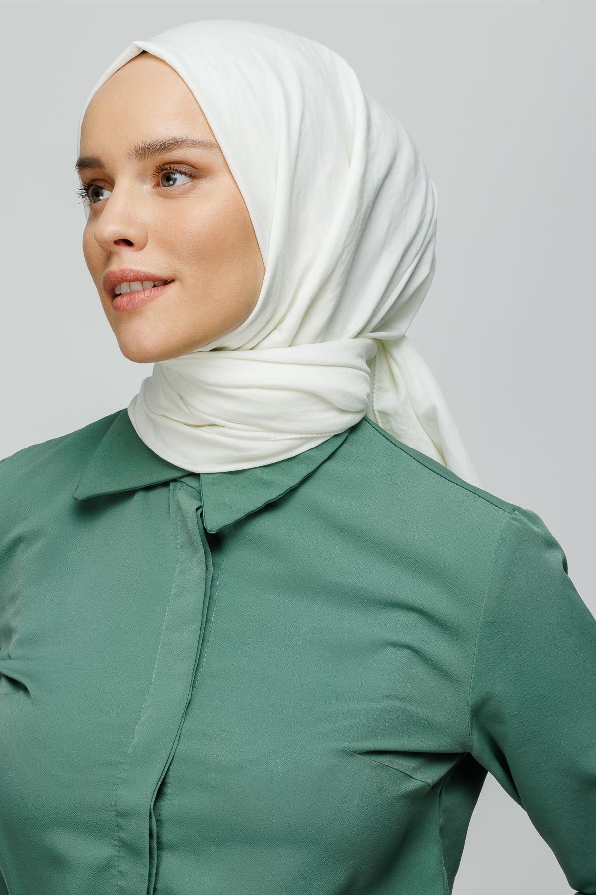 Cotton Crinkle Shawl - Ecru