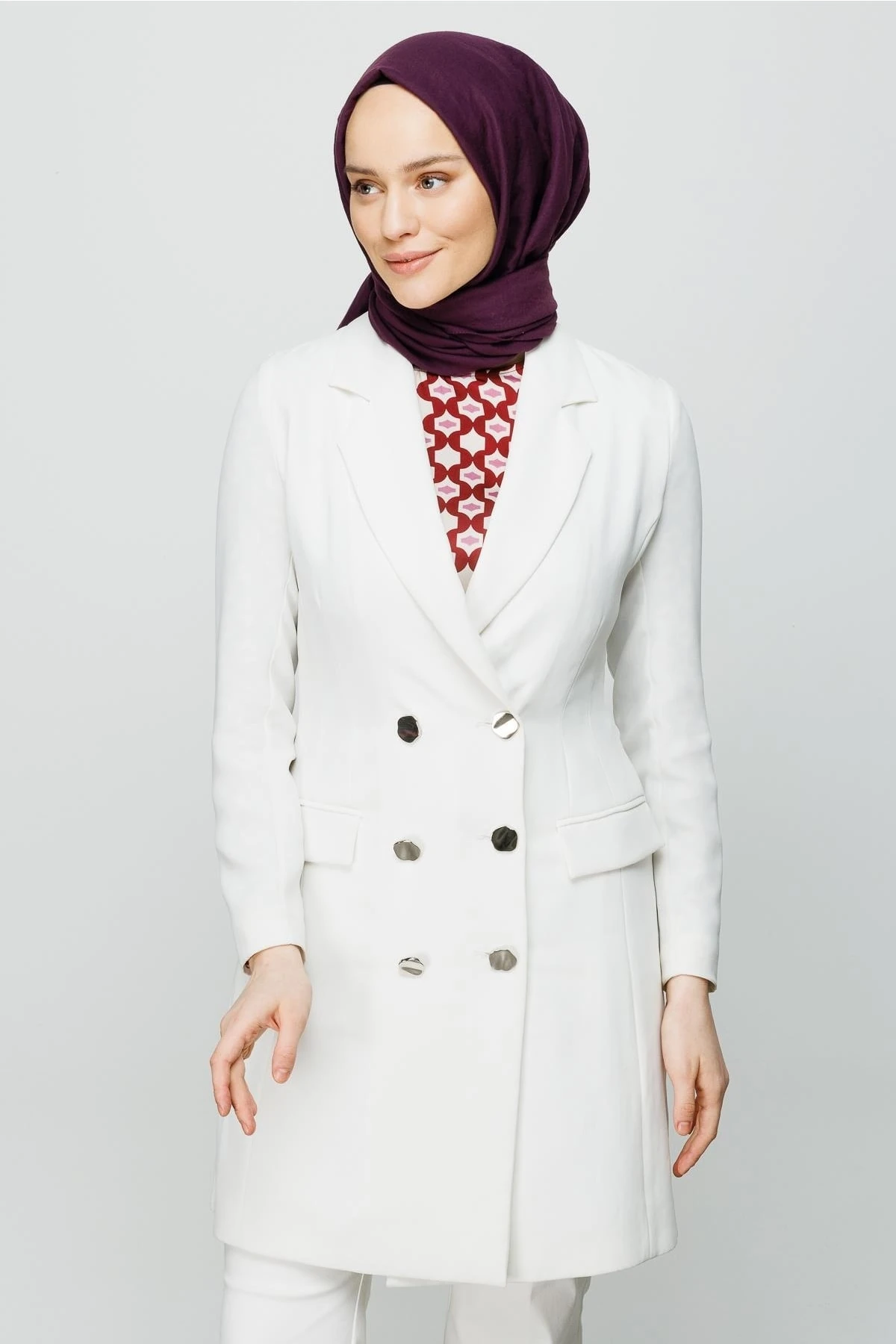 Toptan Pamuk Kraş Şal - Mor