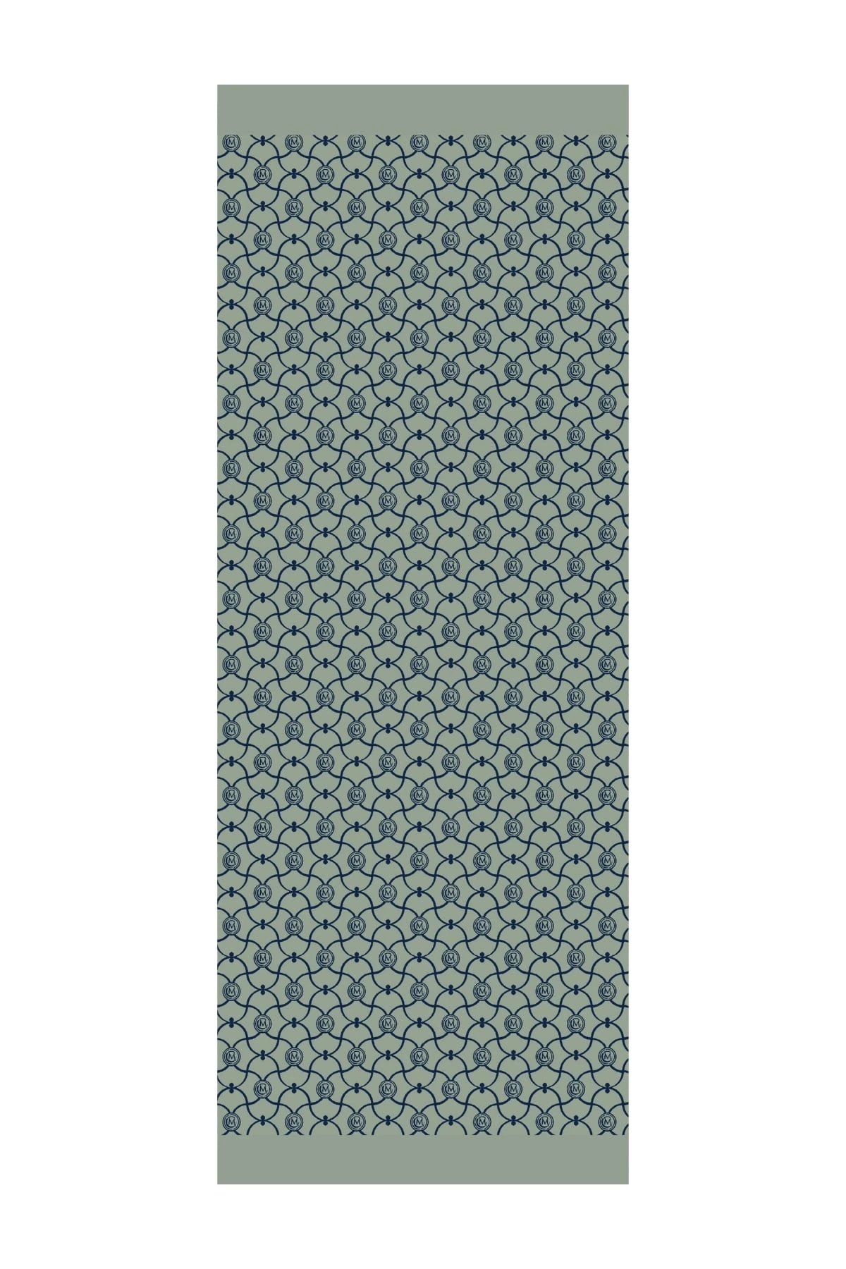 Toptan Marrakech Desen Çift Taraflı Şal - Lacivert-Su Yeşili