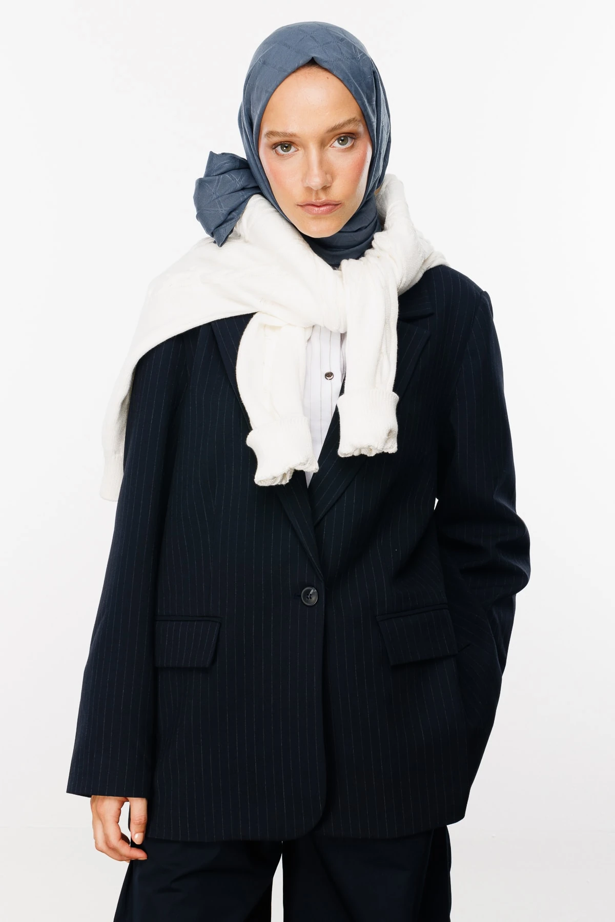 Bamboo Jacquard Shawl - Anthracite