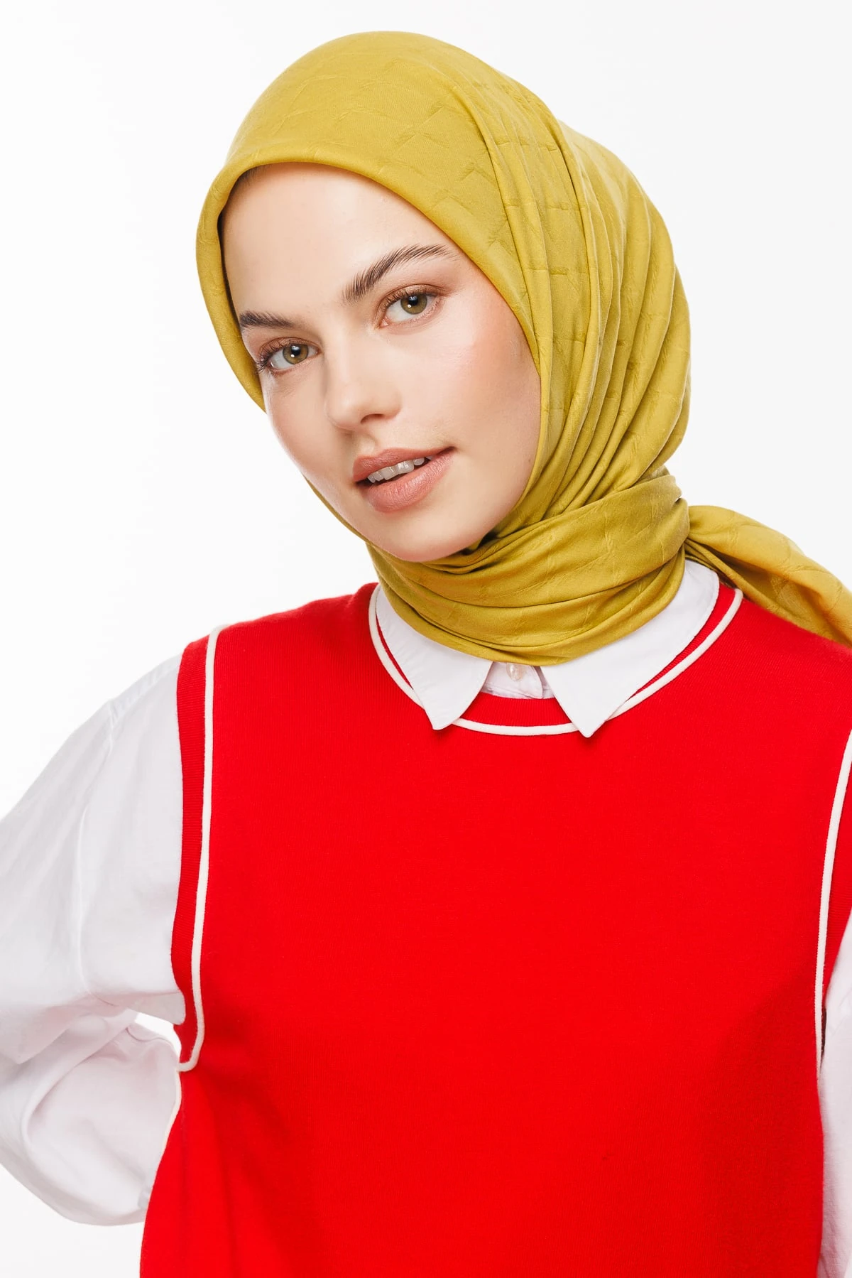 Toptan Bambu Jakar Eşarp - Oliv Yeşili