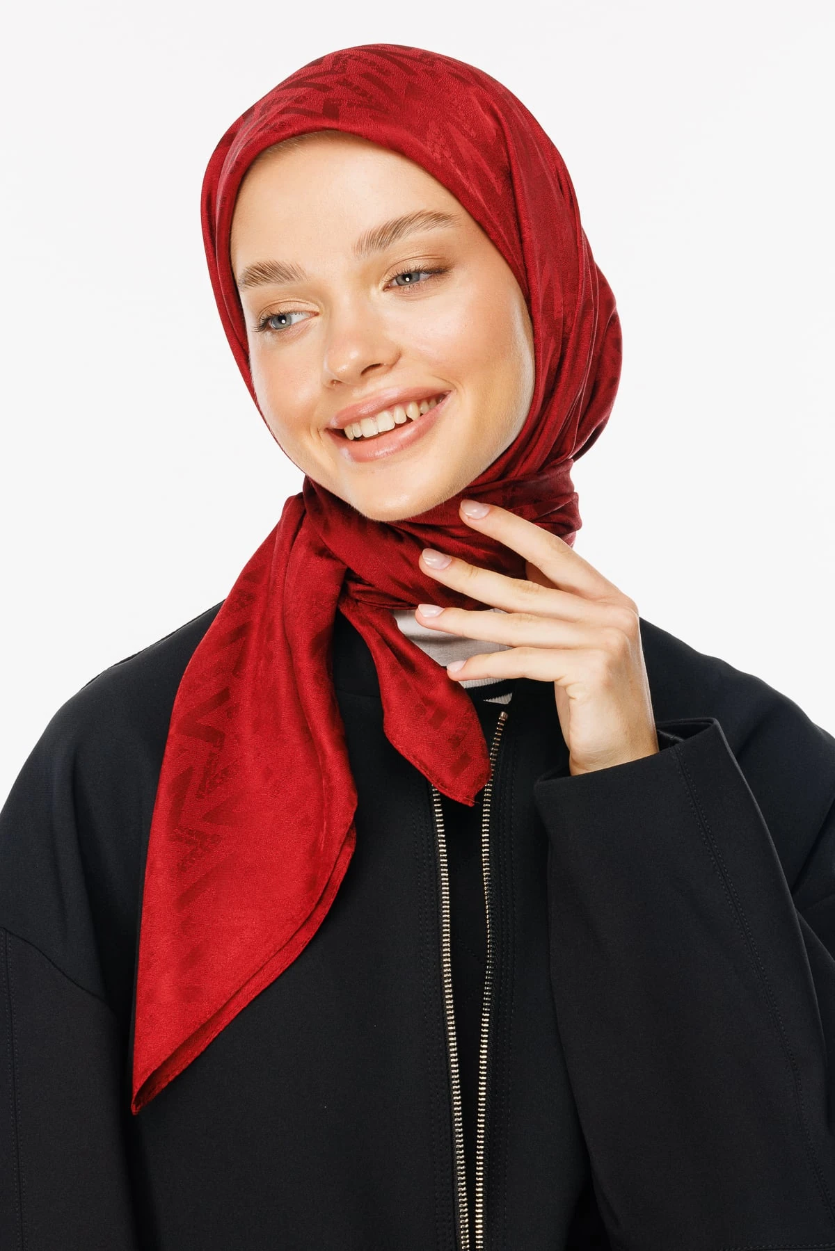 Luxury Jacquard Scarf - Cherry Rot