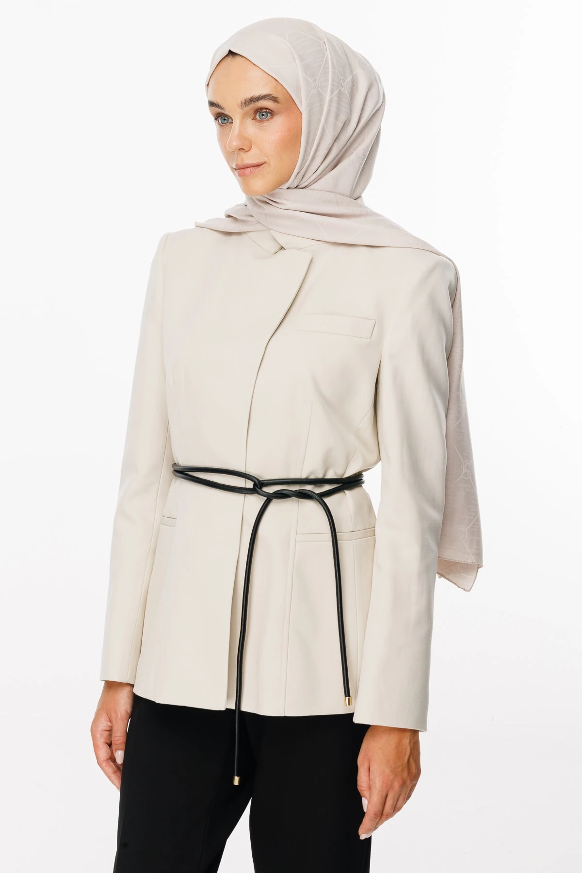 Moon Is Pattern Jacquard Shawl - Stone Color