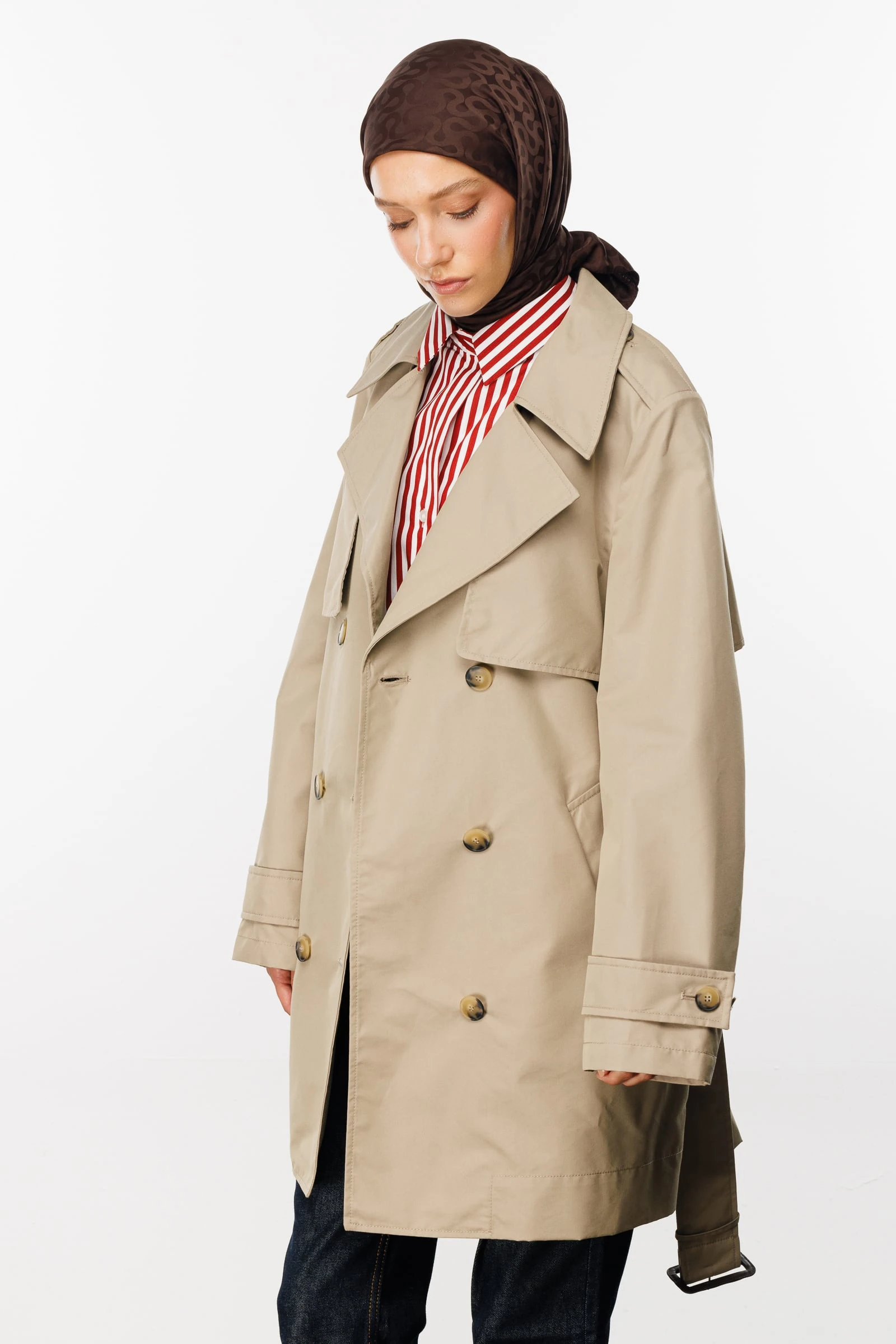 Toptan Moon Desen İpeksi Jakar Eşarp - Acı Kahve