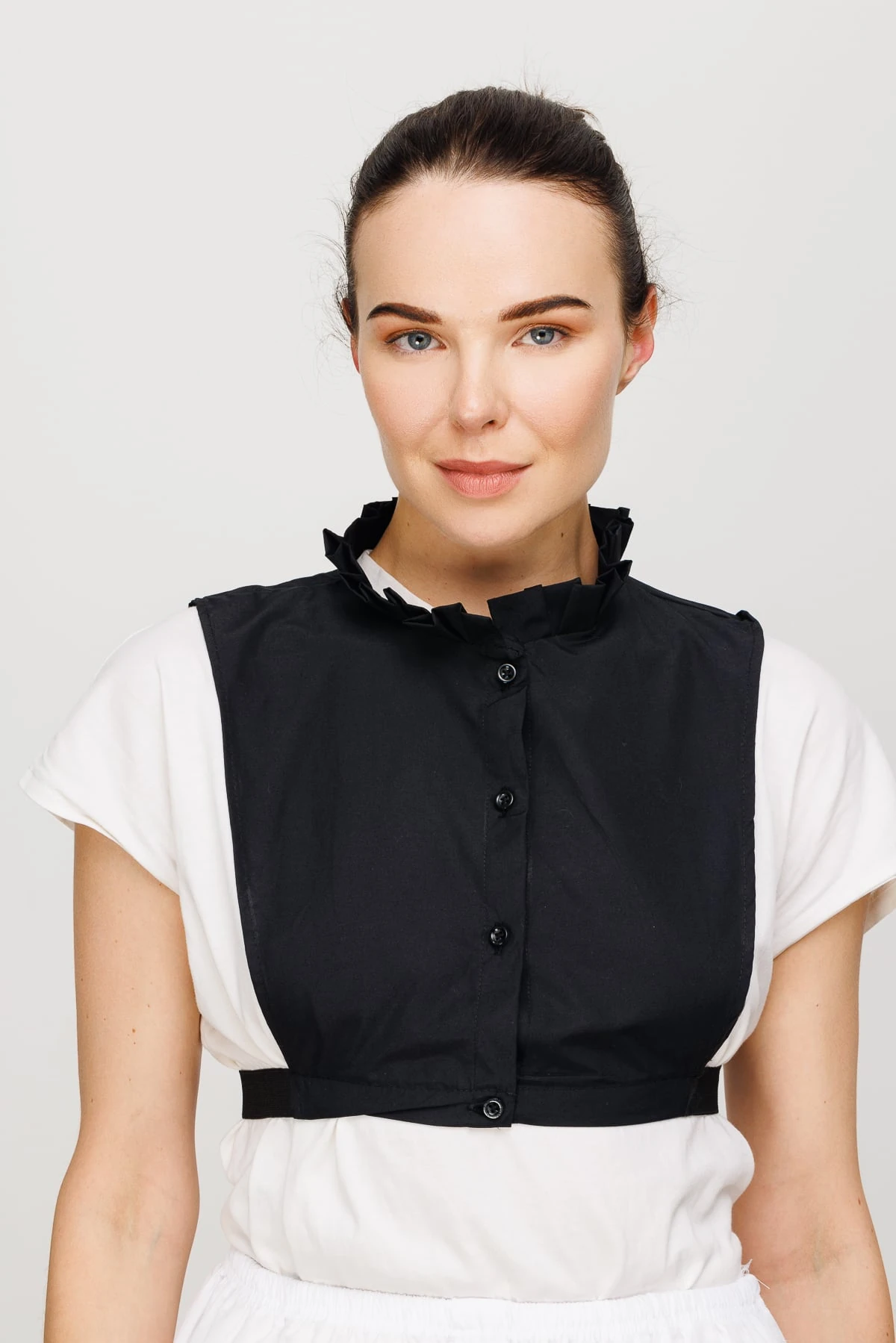 Toptan Fırfırlı Gömlek Yaka - Black