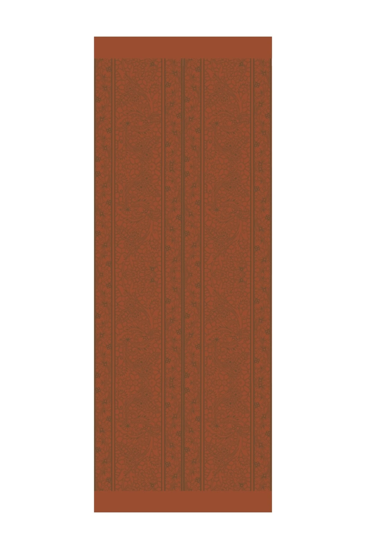 Lavin-Pattern Reversible Shawl - Dark Khaki-Cinnamon