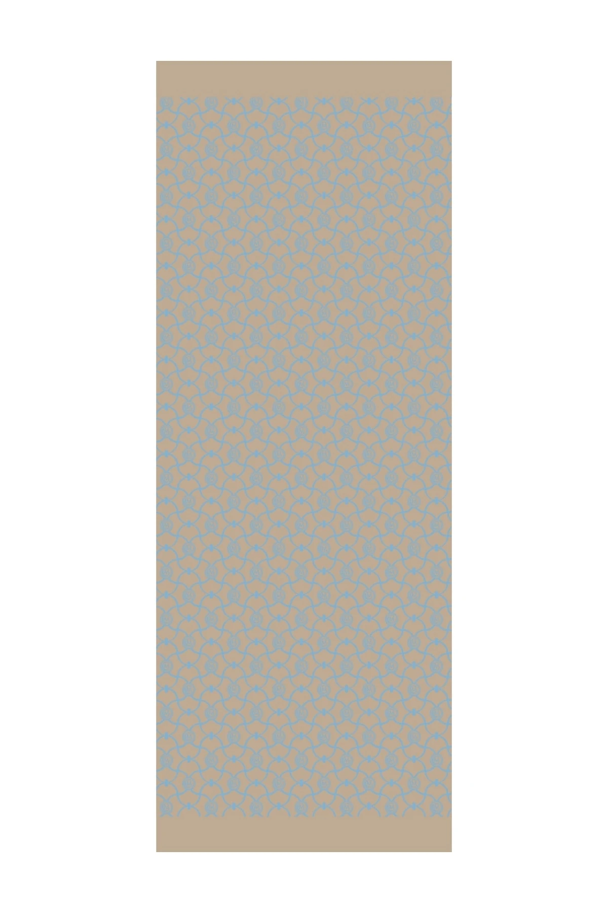 Toptan Marrakech Desen Çift Taraflı Şal - Vizon-Turkuaz