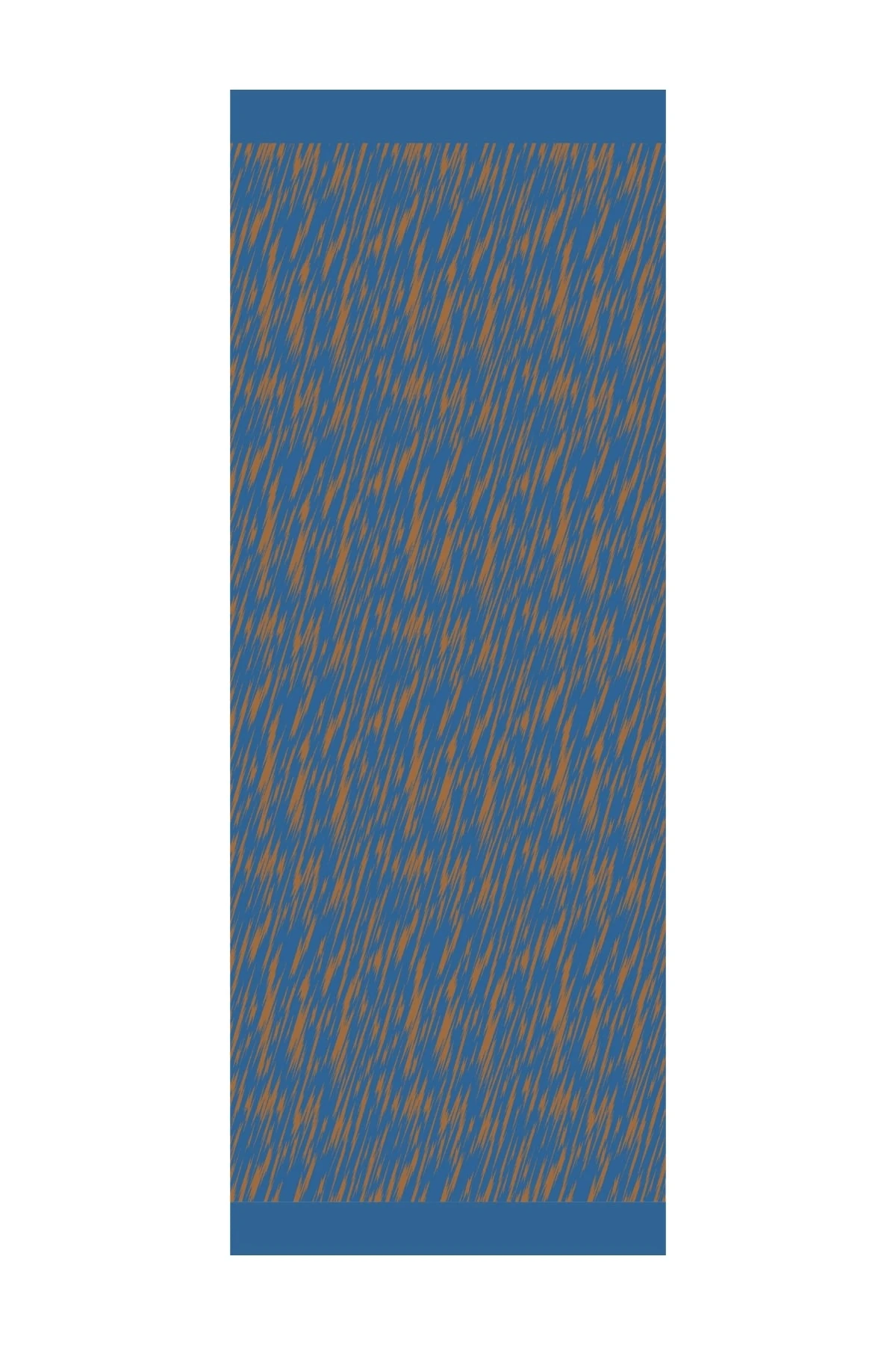 Selis-Pattern Reversible Shawl - Petrol Blue-Orange