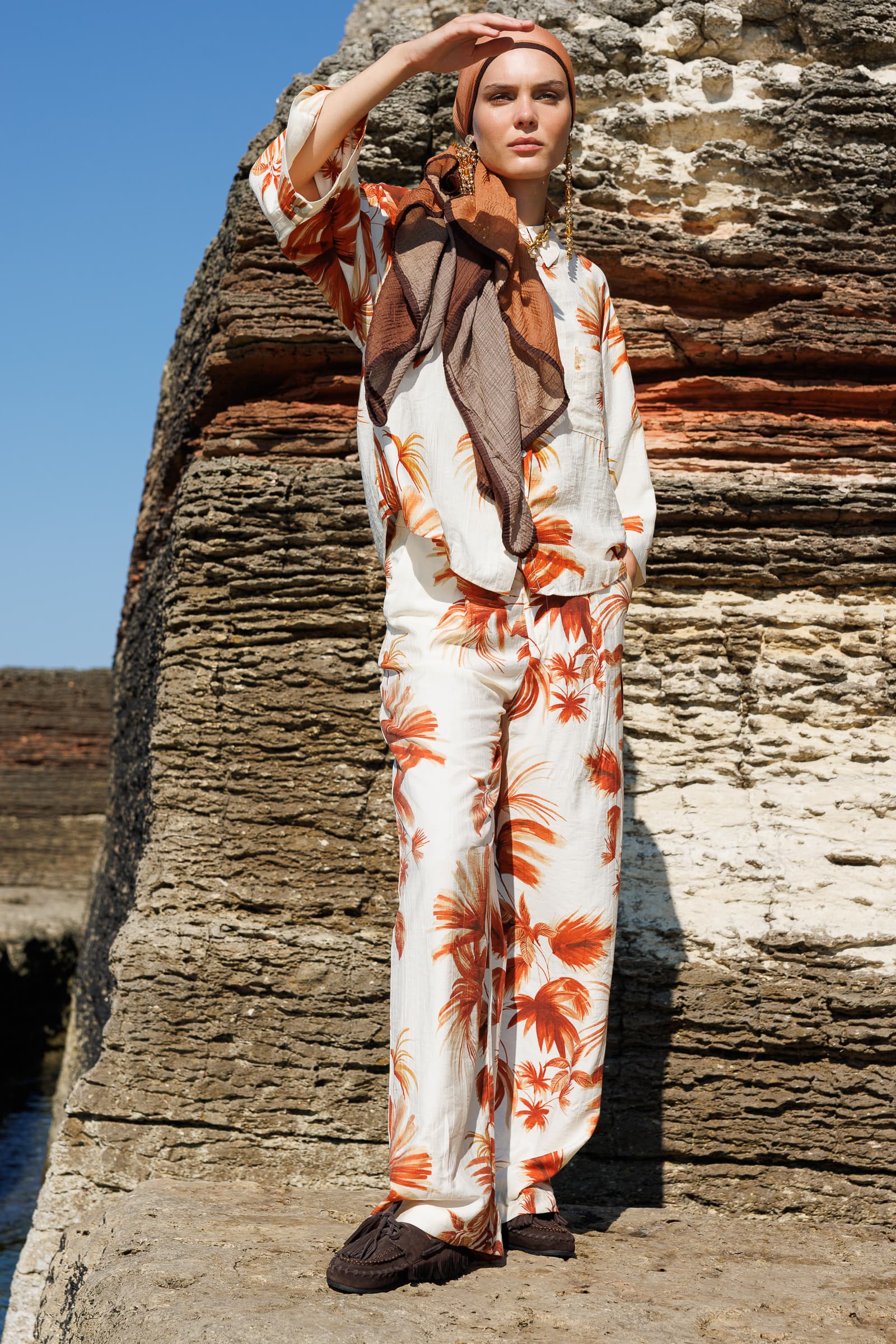 Ombre Muslin Shawl - Copper