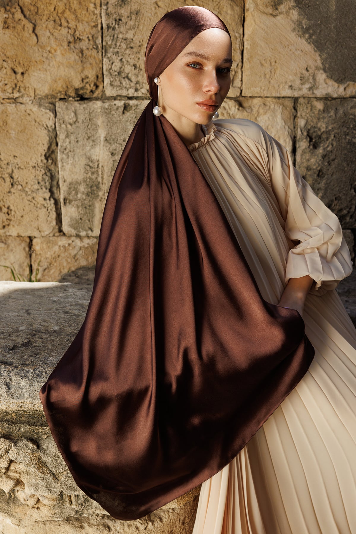 Toptan Diamond Aura Şal - Acı Kahve