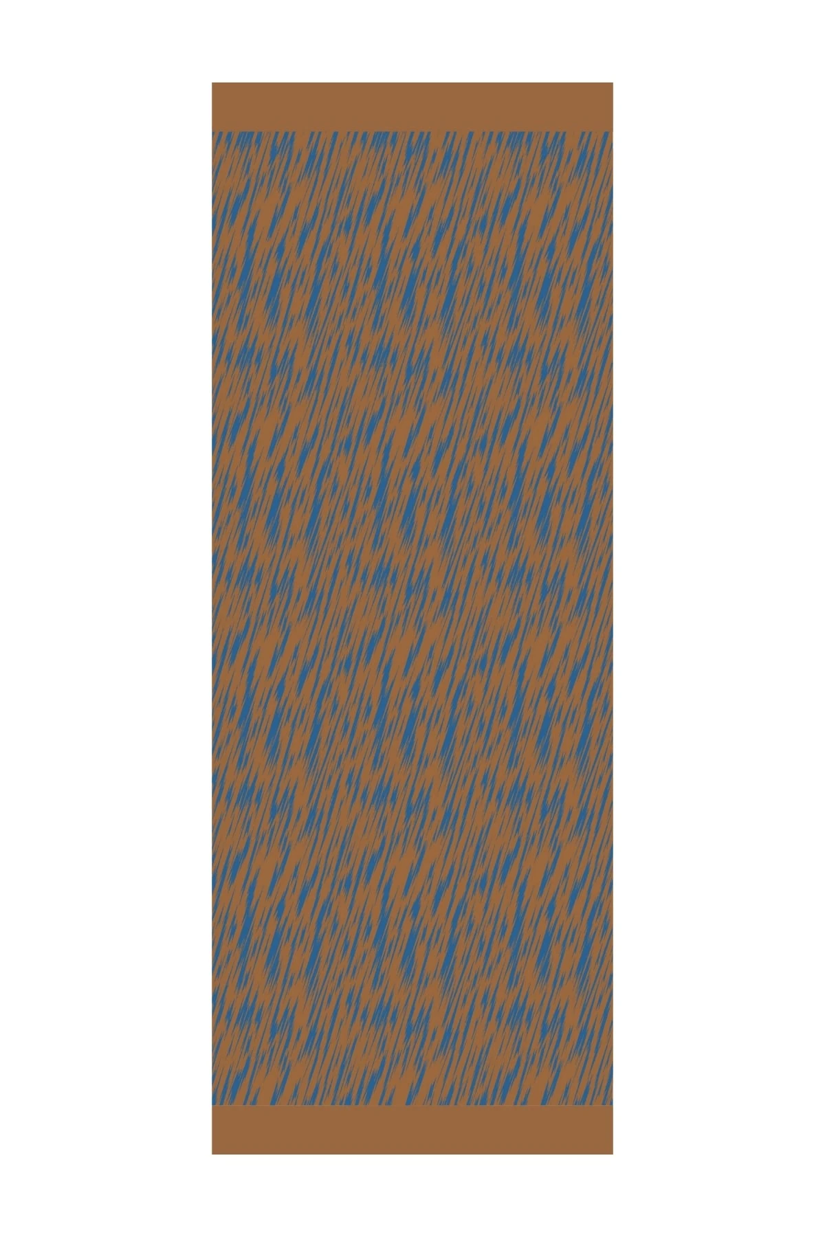 Selis-Pattern Reversible Shawl - Petrol Blue-Orange