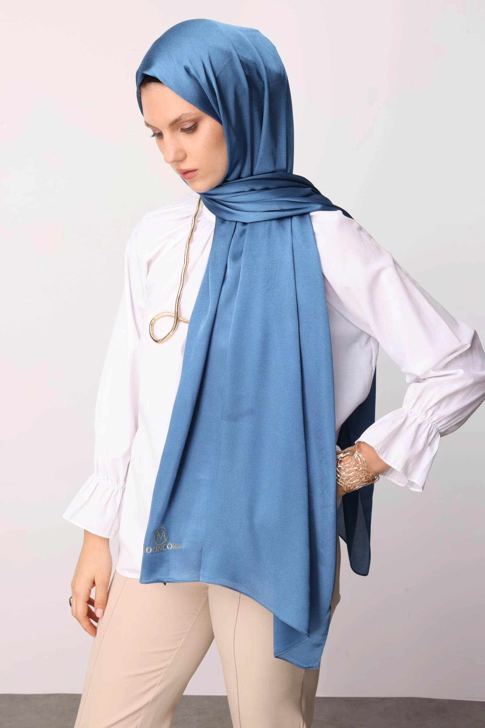 Toptan Diamond Aura Şal - Gök Mavisi