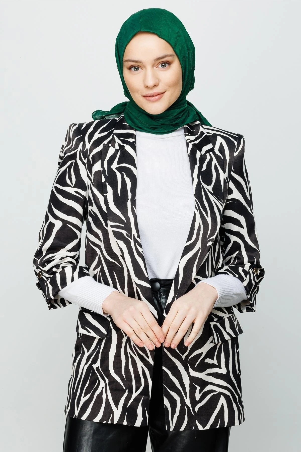 Pleated Bamboo Scarf - Emerald