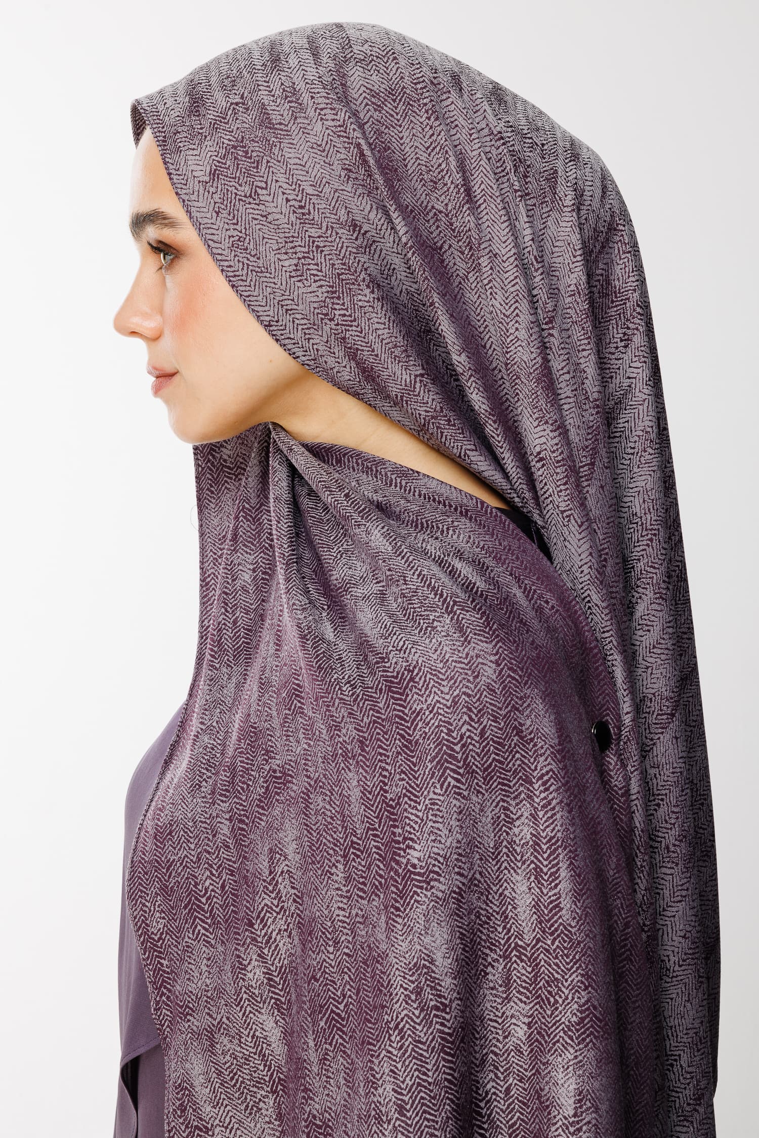 Toptan Sahra Desen Çift Taraflı Şal - Mor-Gri