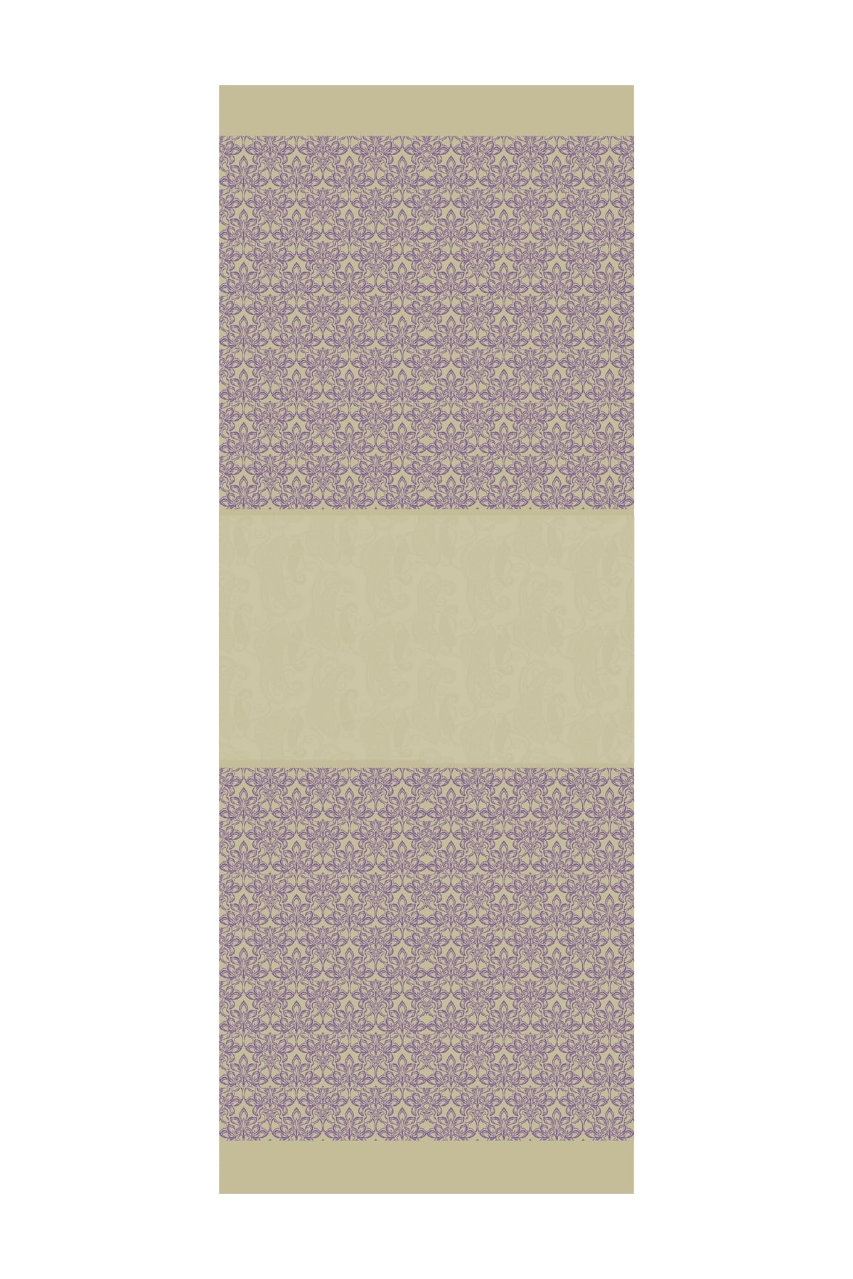 Toptan Nora Desen Çift Taraflı Şal - Zeytin-Mor