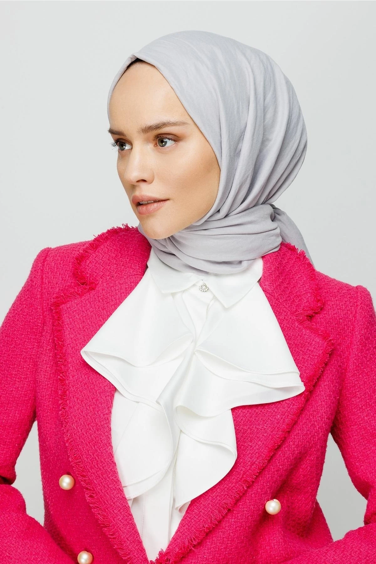 Cotton Crinkle Shawl - Silver