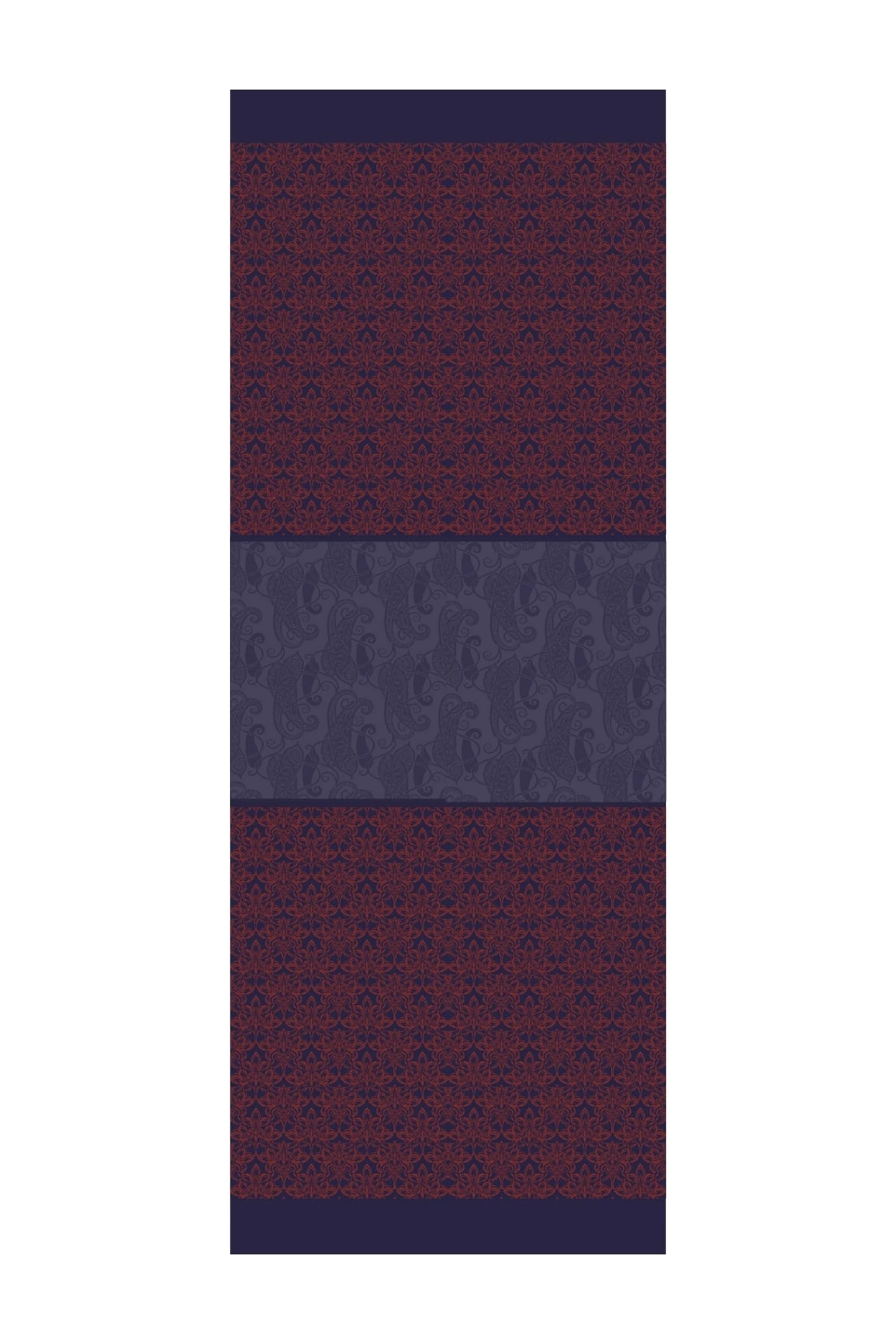 Nora-Pattern Reversible Shawl - Navy Blue-Onion Skin