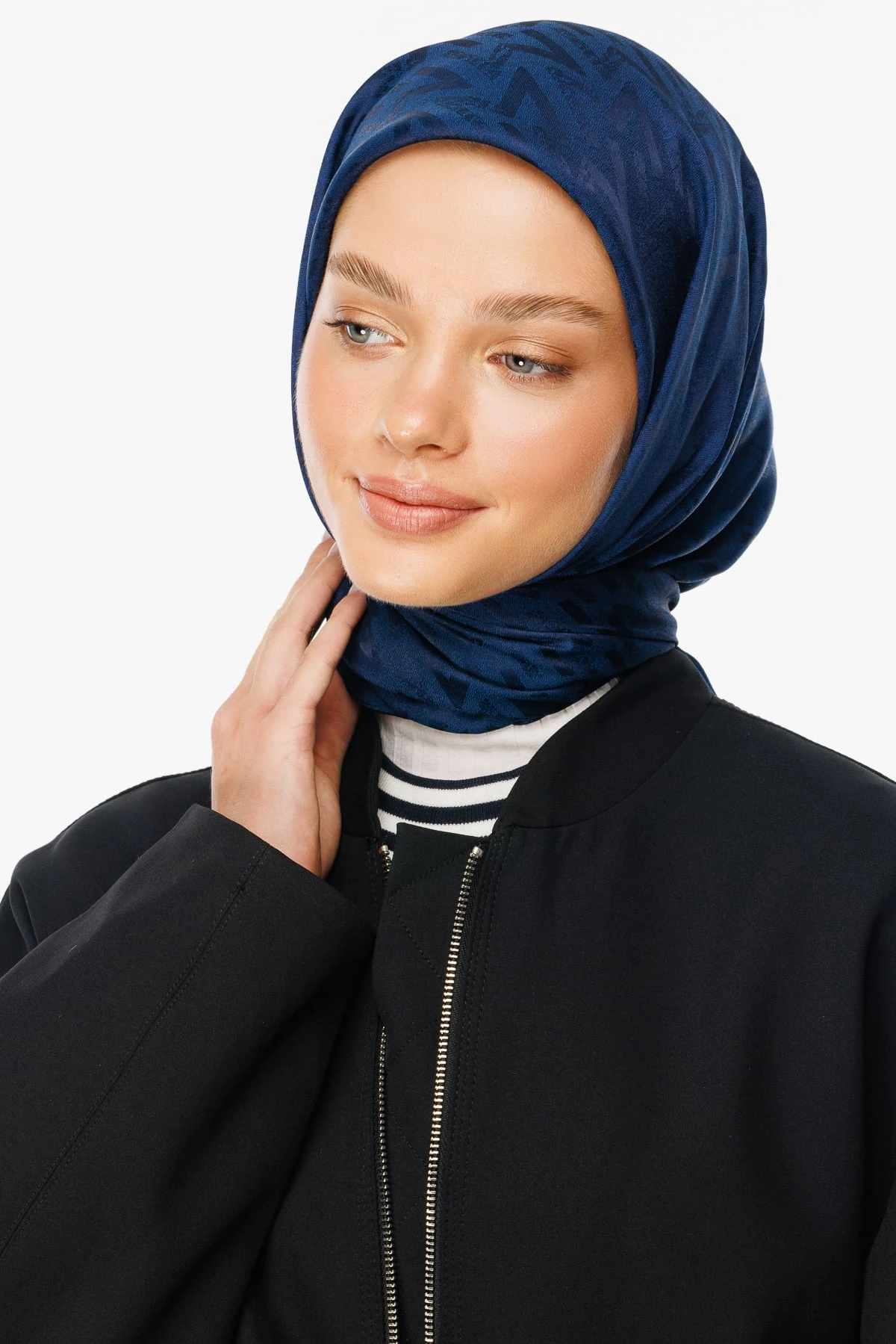 Toptan Luxury Jakar Eşarp - Lacivert