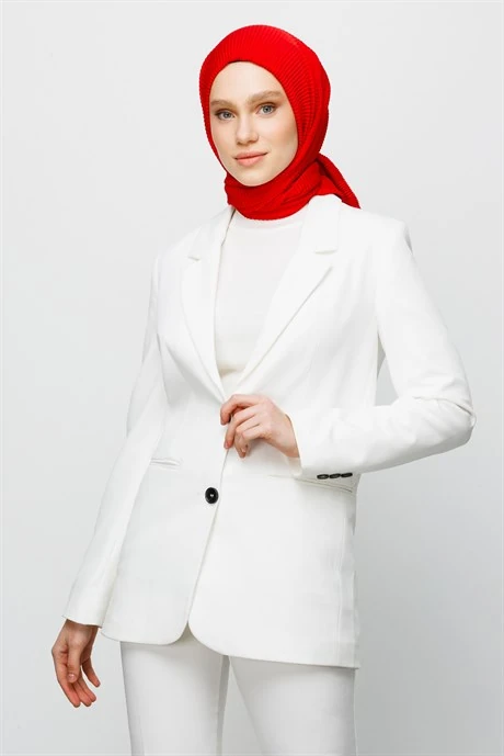 Toptan Pilise Eşarp - Kırmızı