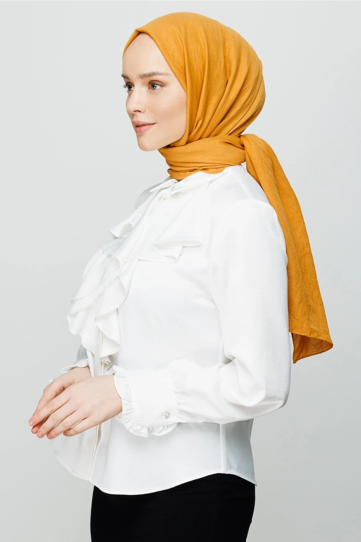 Toptan Pamuk Kraş Şal - Safran