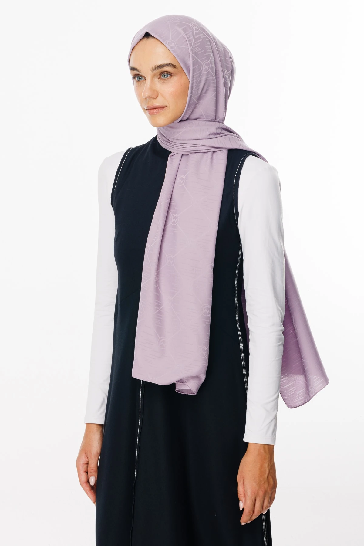 Toptan Moon Is Desen Jakar Şal - Lila