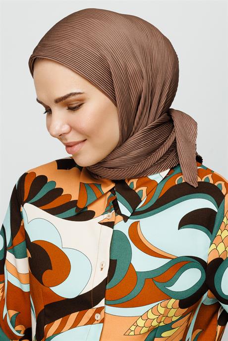 Pleated Scarf - Dark Mink