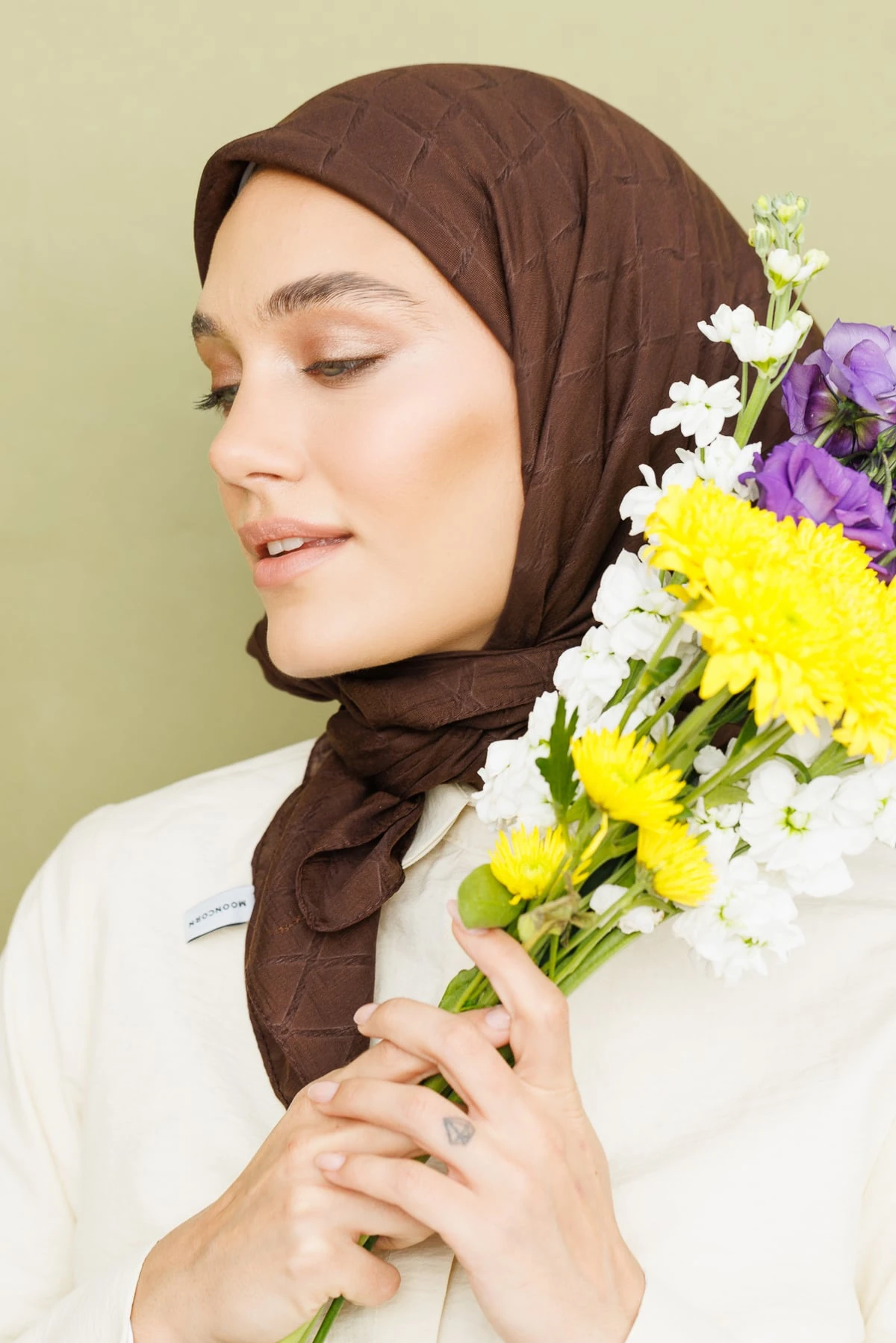 Bamboo Jacquard Scarf - Bitter Coffee