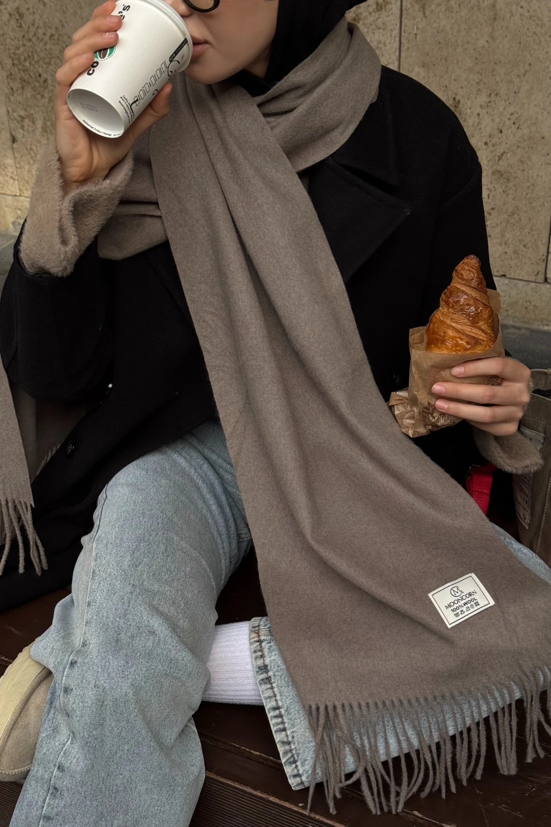 Wholesale Wool Muffler - Latte