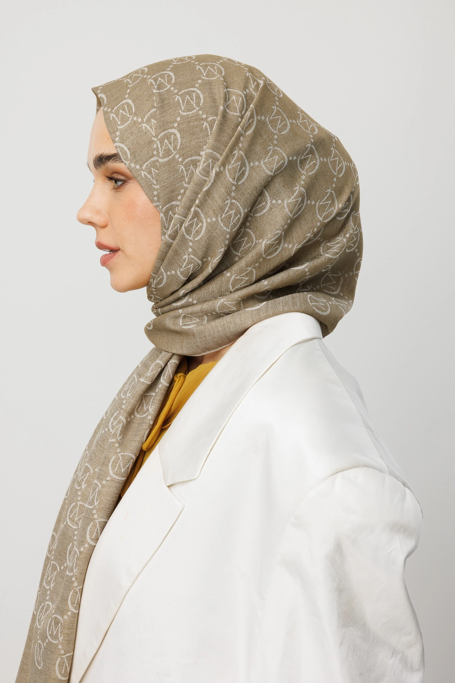 Toptan Yün İpek Şal - Soft Haki