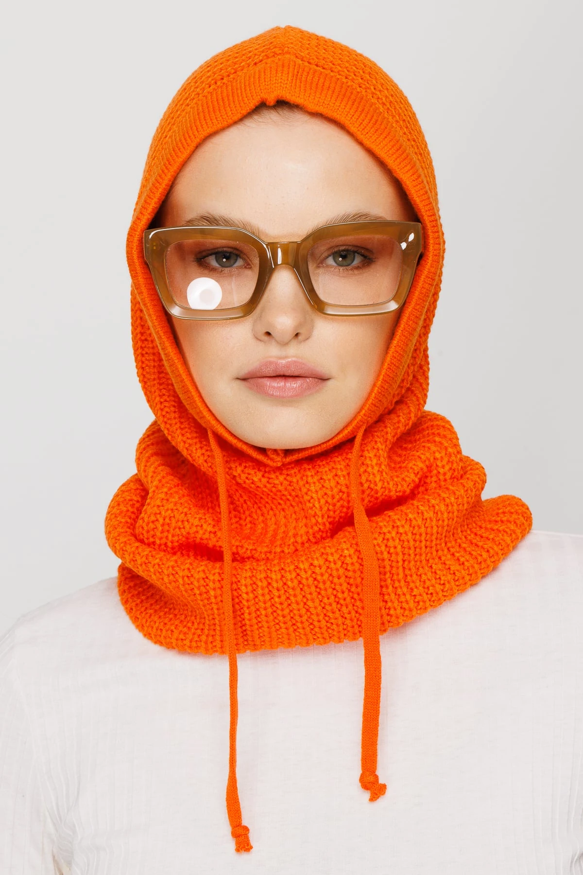 Toptan Balaclava Triko Başlık - Turuncu