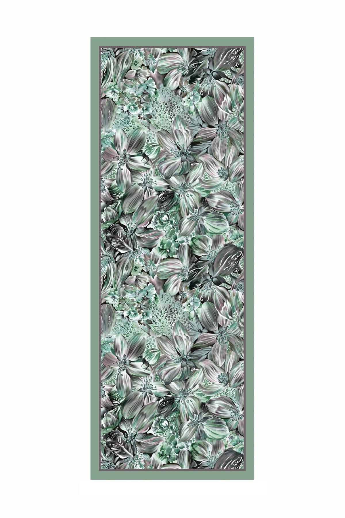 Wholesale Larin Pattern Cotton Shawl - Aqua Green