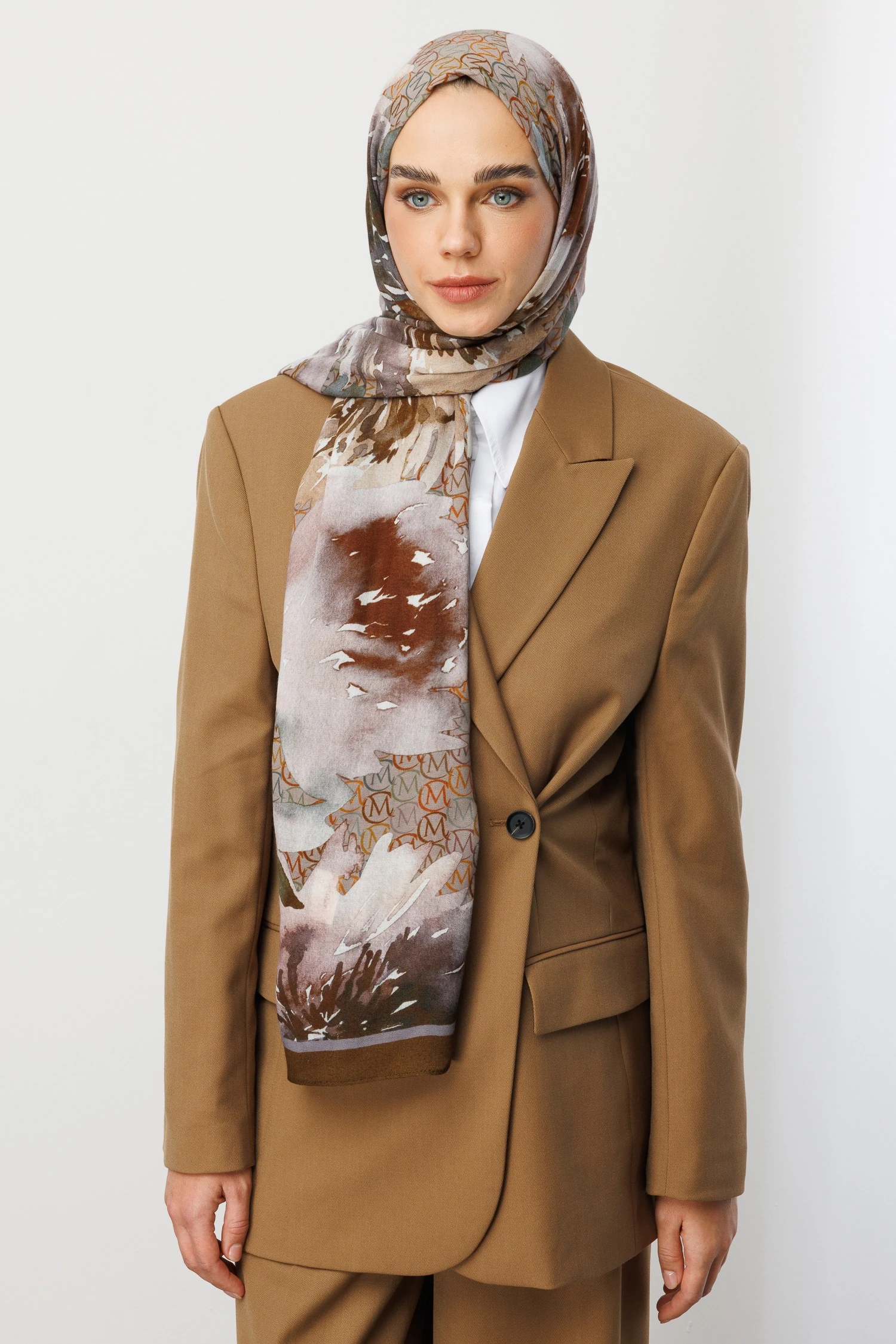 Toptan MC Desen Rami Şal - Kahve