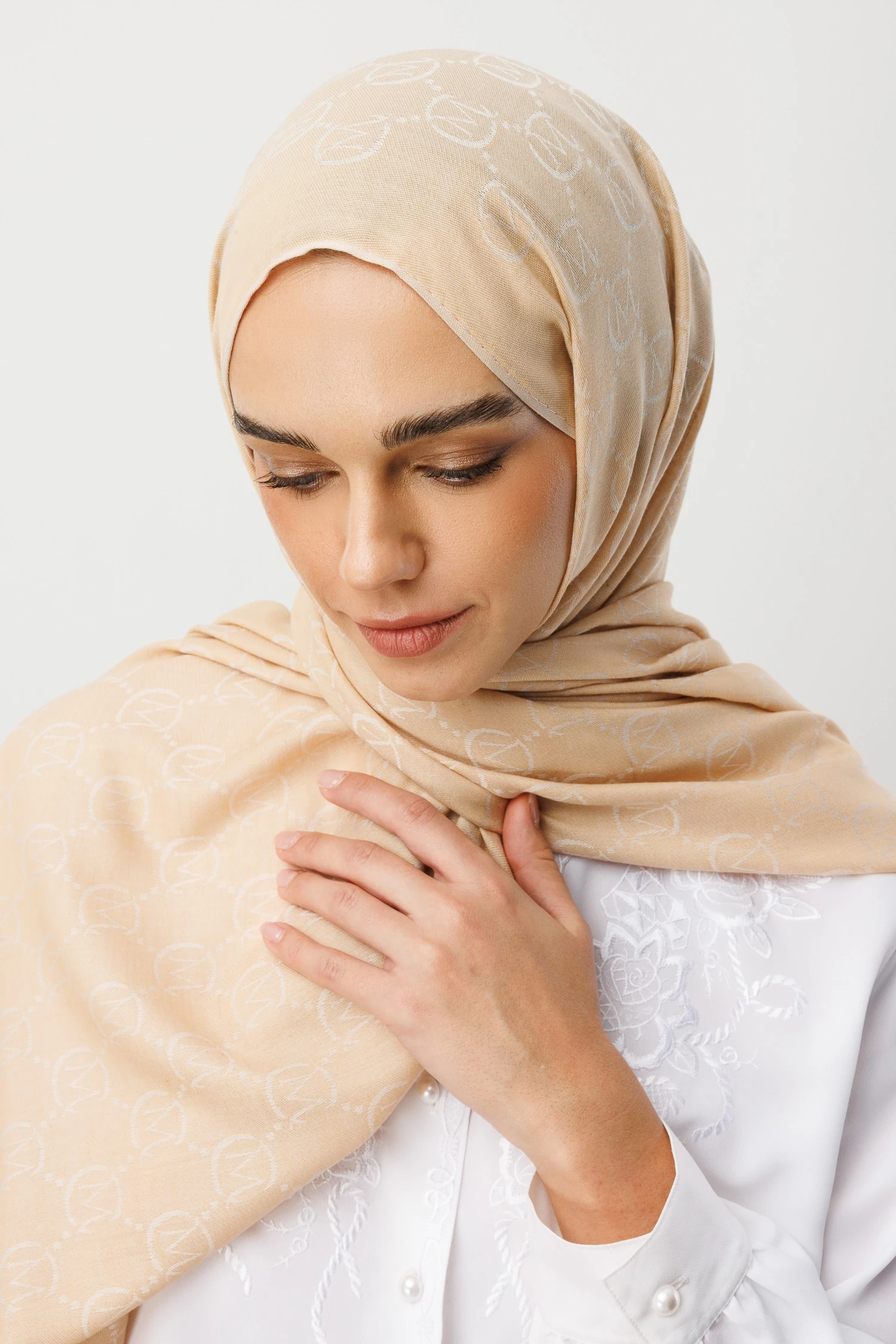 Toptan Yün İpek Şal - Vanilya