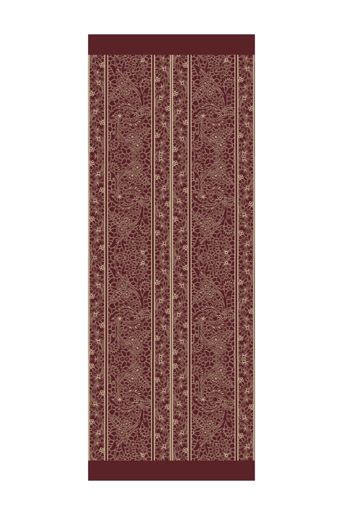 Toptan Lavin Desen Çift Taraflı Şal - Mürdüm-Somon