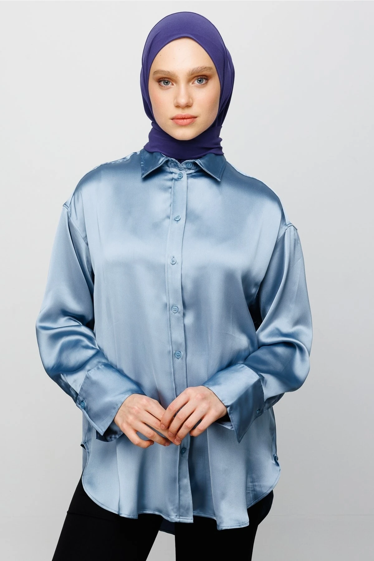 Toptan Hazır Şal - Eflatun