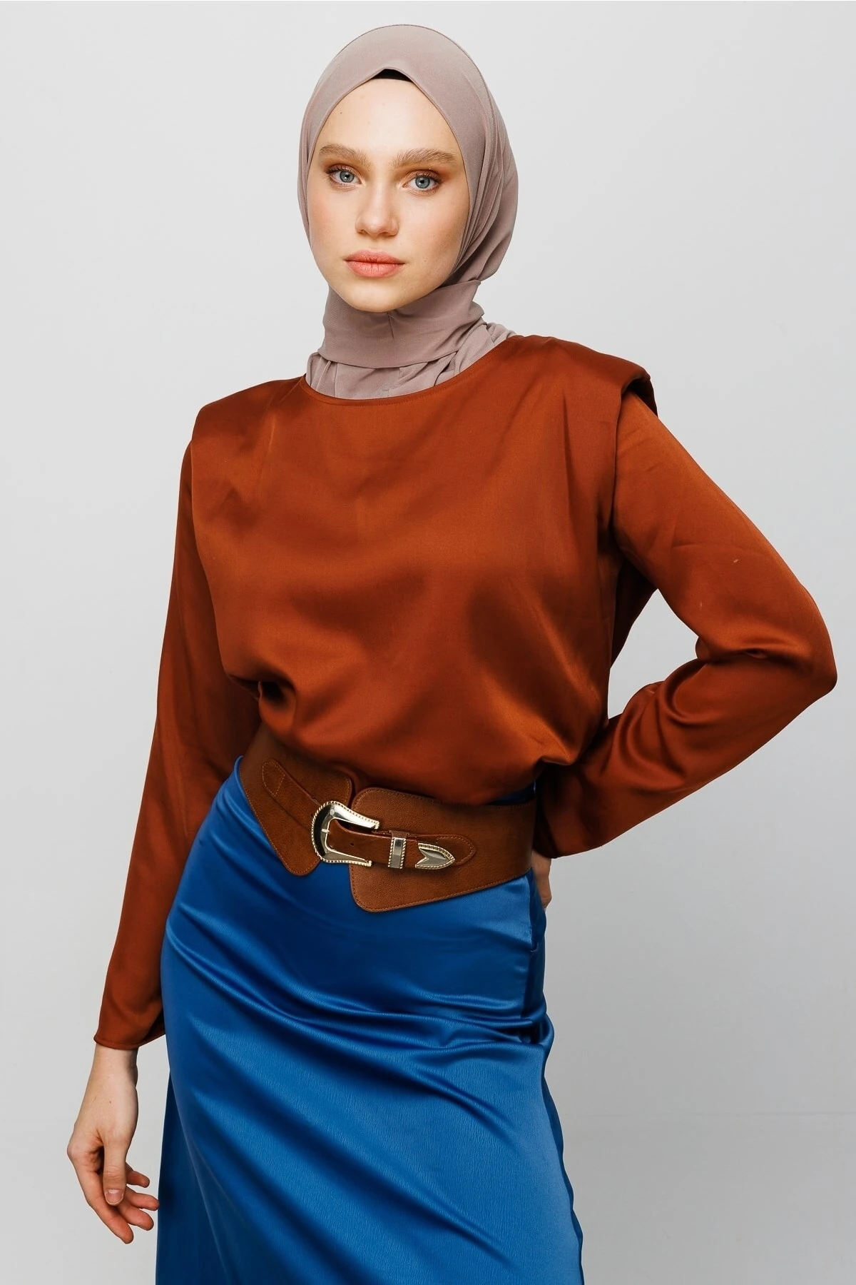 Toptan Hazır Şal - Koyu Bej